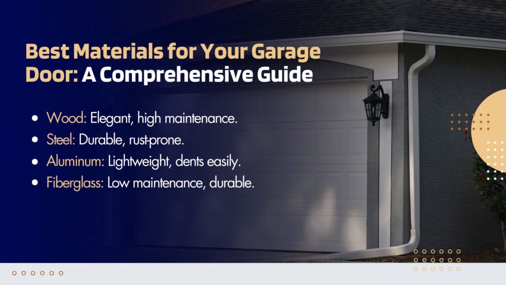 Best Materials for Your Garage Door: A Comprehensive Guide